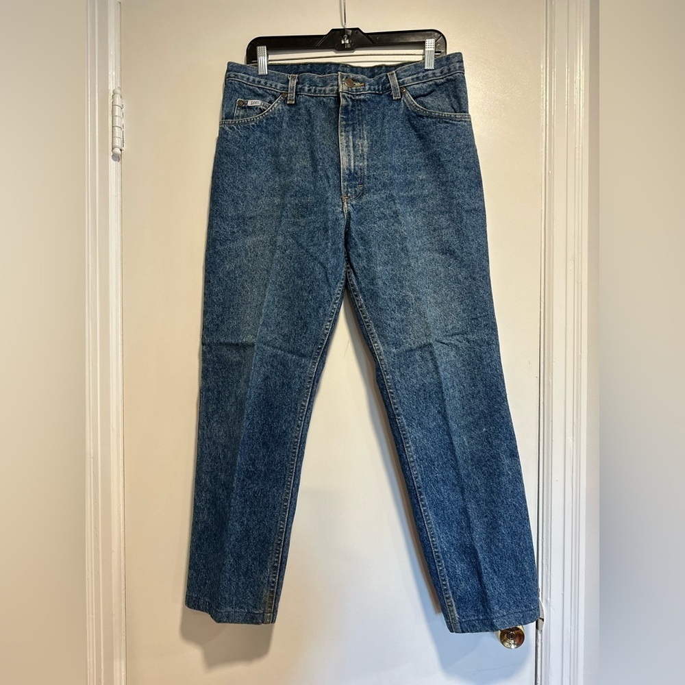 Vintage 80’s Lee Jeans Mens 34x28 Acid Wash Baggy Relaxed Fit Tapered